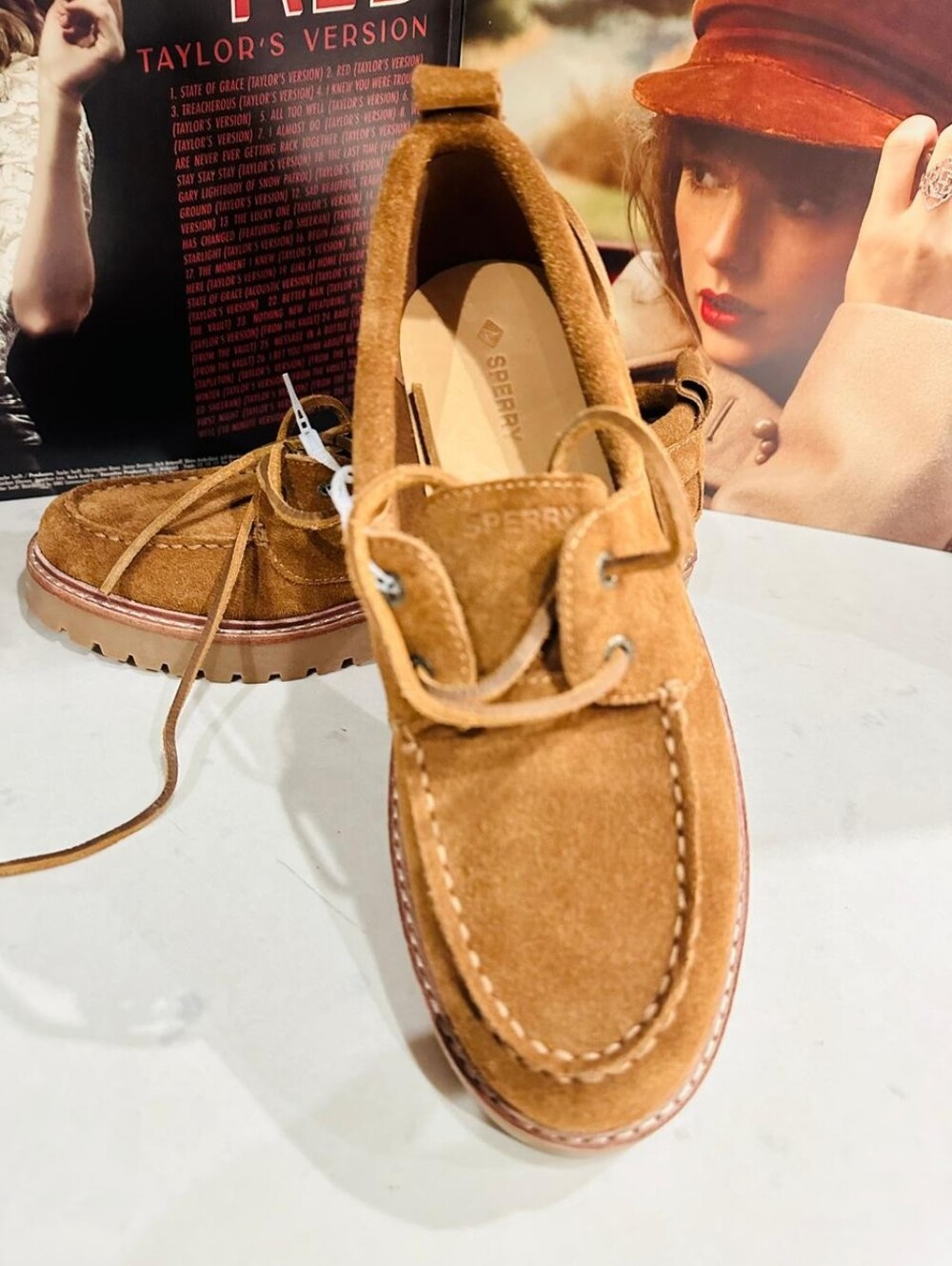 Sperry Women’s Platform Lug Sole Moccasins Brown Suede Chunky Loafers